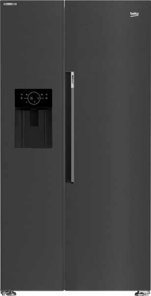 American Style Non Plumbed Fridge Freezer In Black Steel