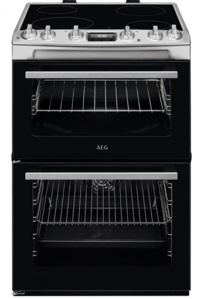 AEG CCX6530ACM 60cm Double Oven Electric Cooker with Ceramic Hob