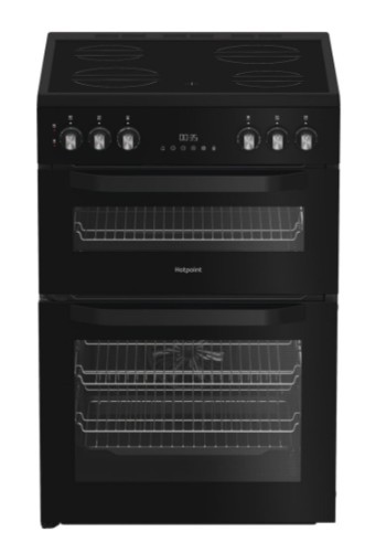 Hotpoint HDE6VDB1 Ceramic Electric Cooker with Double Oven