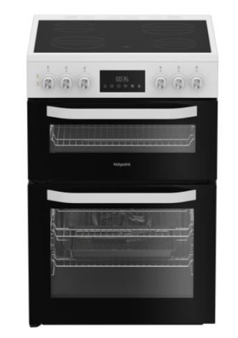 Hotpoint HDE6VDW Ceramic Electric Cooker with Double Oven