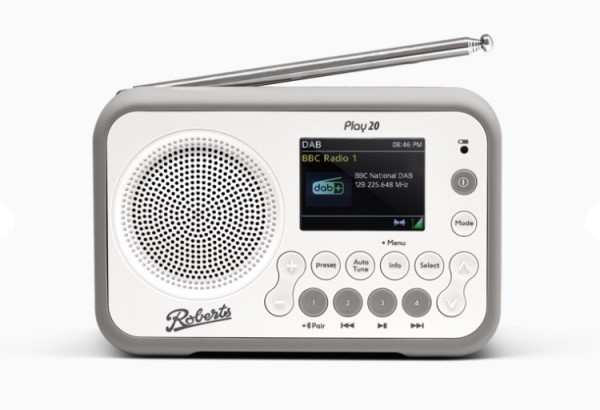 Roberts Radio Play20W DAB+ & FM Radio White Launceston Cornwall Devon Callington Tavistock Liskeard Yelverton Camelford Wadebridge Okehampton Bude Holsworthy near me local cheap