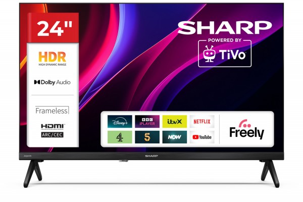 Sharp 1T-C24HE2245KB 24" HDR TV Black Launceston Cornwall Devon Callington Tavistock Liskeard Yelverton Camelford Wadebridge Okehampton Bude Holsworthy near me local cheap