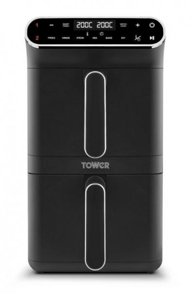 Tower T17190 Vortx 11L Dual Layer Air Fryer Black with Chrome Trim Launceston Cornwall Devon Callington Tavistock Liskeard Yelverton Camelford Wadebridge Okehampton Bude Holsworthy near me local cheap