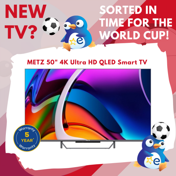 Metz 50MQE7600ZUK 50" 4K Ultra HD QLED Smart TV - Free 5 Year Warranty with receipt*