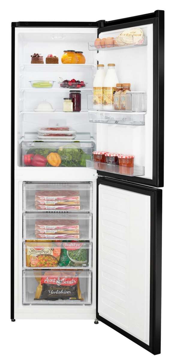 Beko CFG3582DB 54cm Frost Free Tall Fridge Freezer Black A+ Energy