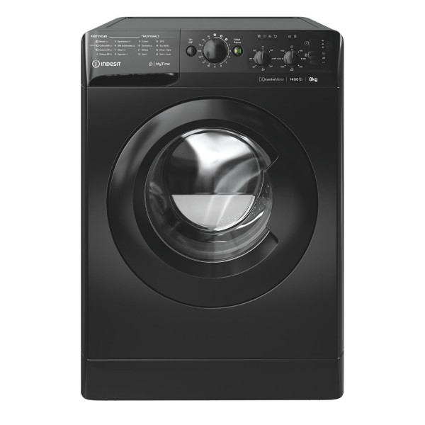 Indesit MyTime 8kg 1400rpm Washing Machine - Black MTWC81495BKUK