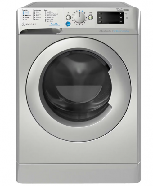 Indesit BDE96436SVUK Washer Dryer in Silver 1400 Spin 9kg/6kg D Rated