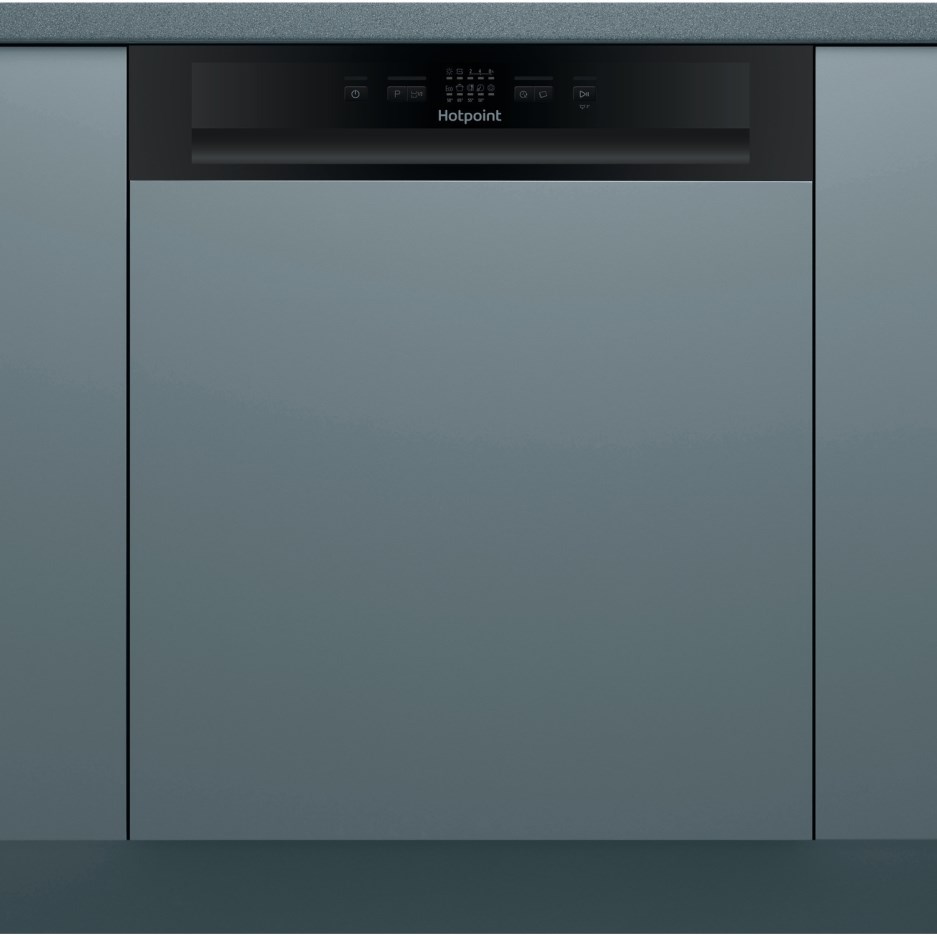 Hotpoint HBC2B19UKN 13 Place Semiintegrated Dishwasher With Black
