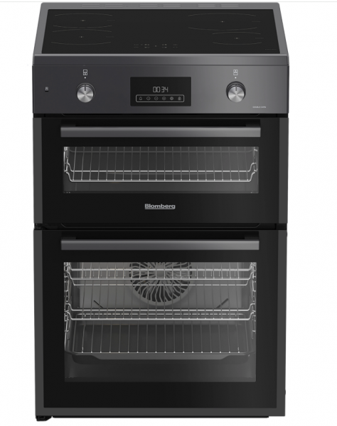 Blomberg HIRN651N 60cm Double Oven Electric Cooker Induction Hob - Anthracite - Free 5 Year Warranty