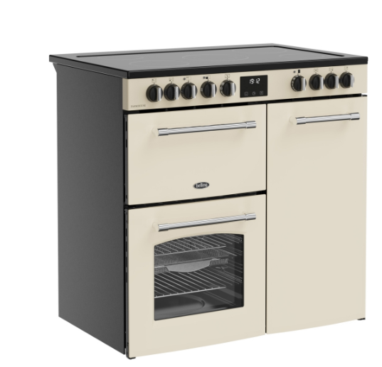Belling Farmhouse 90cm Cream Range Cooker - Ceramic Hob - Cream - 3 Year Warranty*