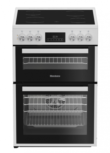Blomberg HKRN651W 60cm Double Oven Electric Cooker with Vitroceramic Hob - White - 3 YEAR WARRANTY*