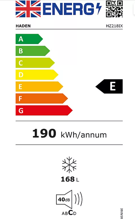 Haden HZ218IX 55cm Tall Freezer INOX - 2 Year Warranty with