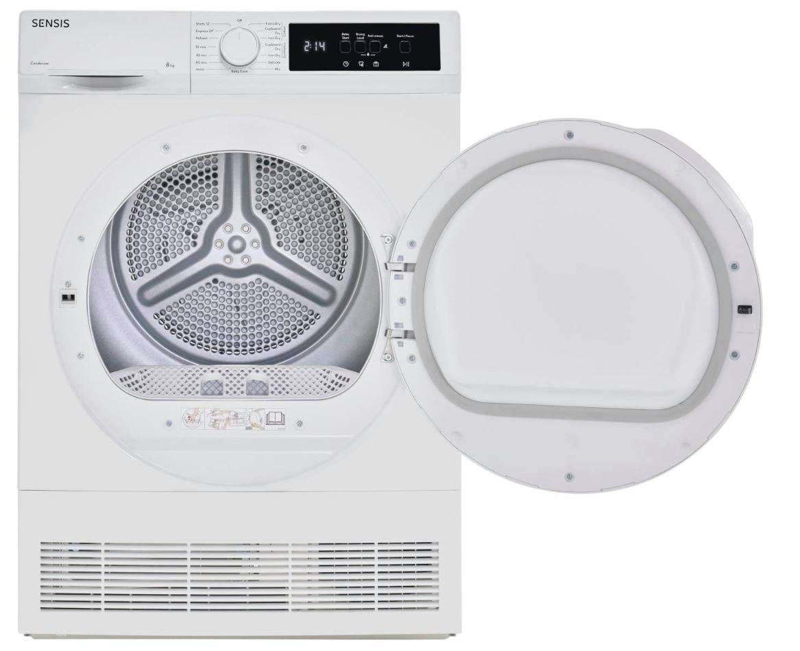 Sensis TDCF018BW 8kg Condenser Tumble Dryer - White - 3 Year