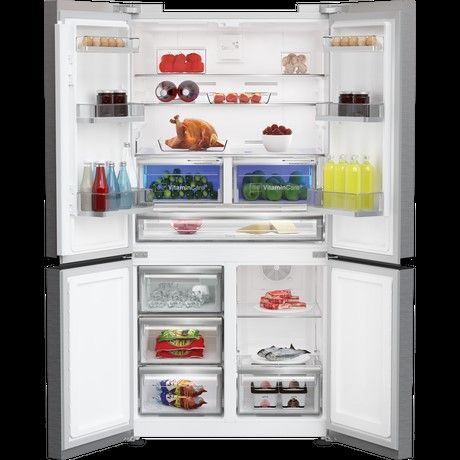 Blomberg KQD114VPX American Style Fridge Freezer Brushed Steel