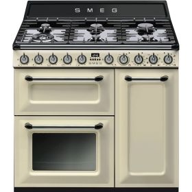 SMEG TR93P 90CM DUAL FUEL RANGE CREAM
