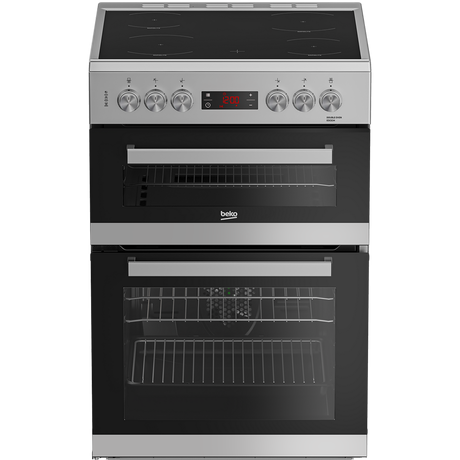BEKO EDC634S 60CM CERAMIC DOUBLE OVEN SILVER