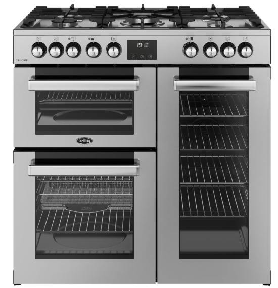 Belling COOKCENTRE 90cm Dual Fuel Cooker in Stainless Steel