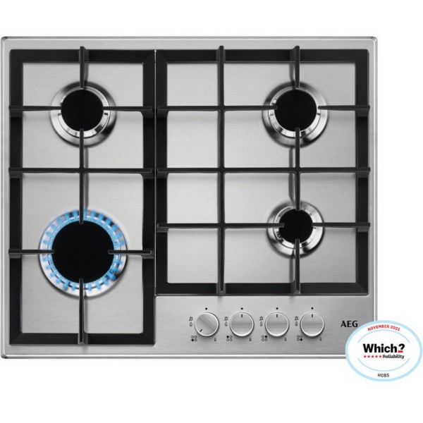 Aeg HGE64200SM 60cm Gas hob in Stainless Steel