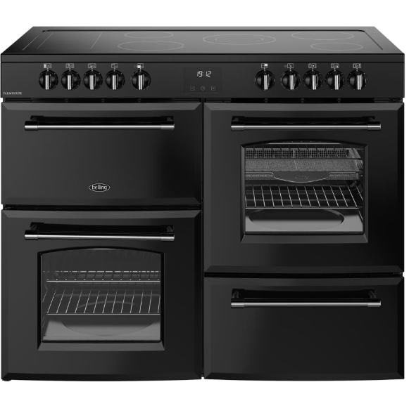 Belling Farmhouse 110cm Electric Range Cooker in Black