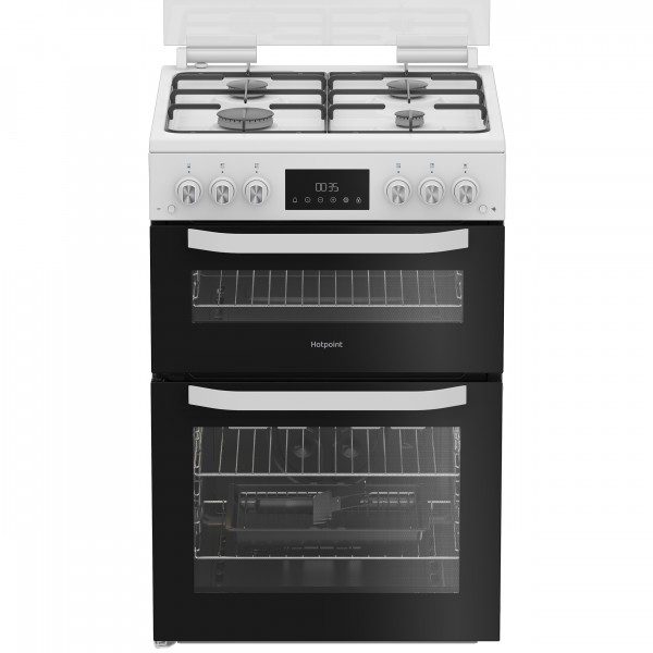 Hotpoint HTG6GDCW 60cm Twin Cavity cooker