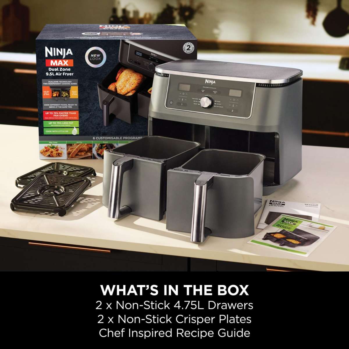 Ninja MAX 6-in-1 Dual Zone 9.5L Air Fryer DZ400UK | Air Fryers