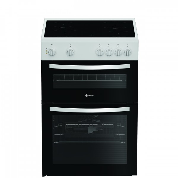 Indesit ITE6VMW 60cm Twin Cavity Electric Cooker