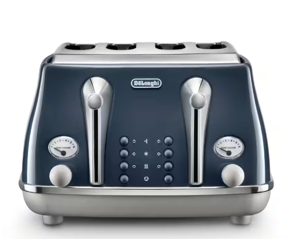 Delonghi CTOC4003BL Icona 4 slice toaster in London Blue