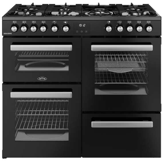 Belling COOKCENTRE 100cm Dual Fuel Cooker in Black