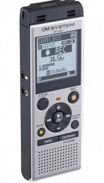 OM SYSTEM / Olympus 4GB Stereo Digital Voice Recorder Dictaphone, Silver | WS882
