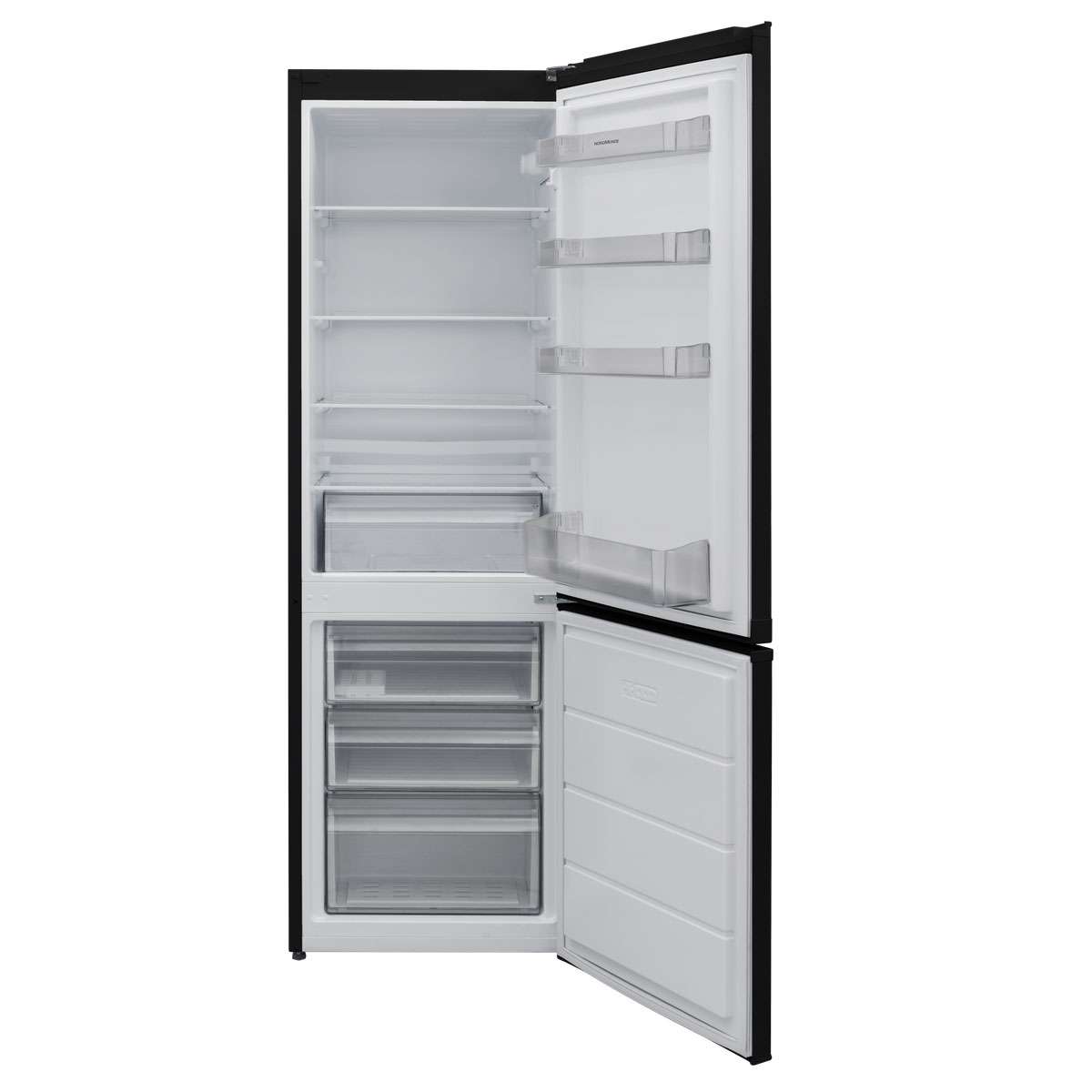 Nordmende RFF60403BLA+ Freestanding Fridge Freezer Black Sherwoods