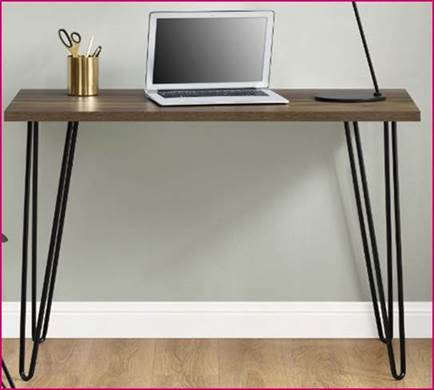 Dorel Owen Retro Style Office Desk Walnut Sherwoods