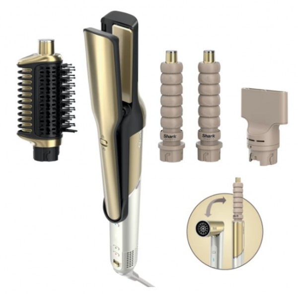 Shark Glam Ceramic Straight &amp; Waves Multi-Styler | Gold | HD6041SUK
